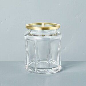 Hearth & Hand Magnolia Sculpted Glass Toothbrush Makeup Brush Holder Clear/Brass